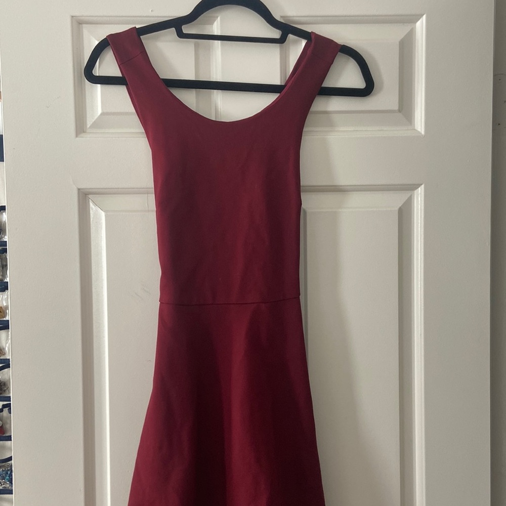 Francesca’s open back skater dress